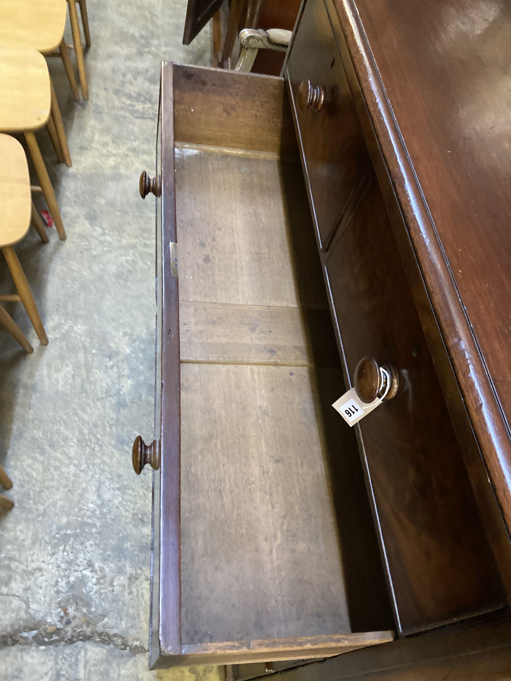A Victorian mahogany chest, width 120cm, depth 56cm, height 119cm